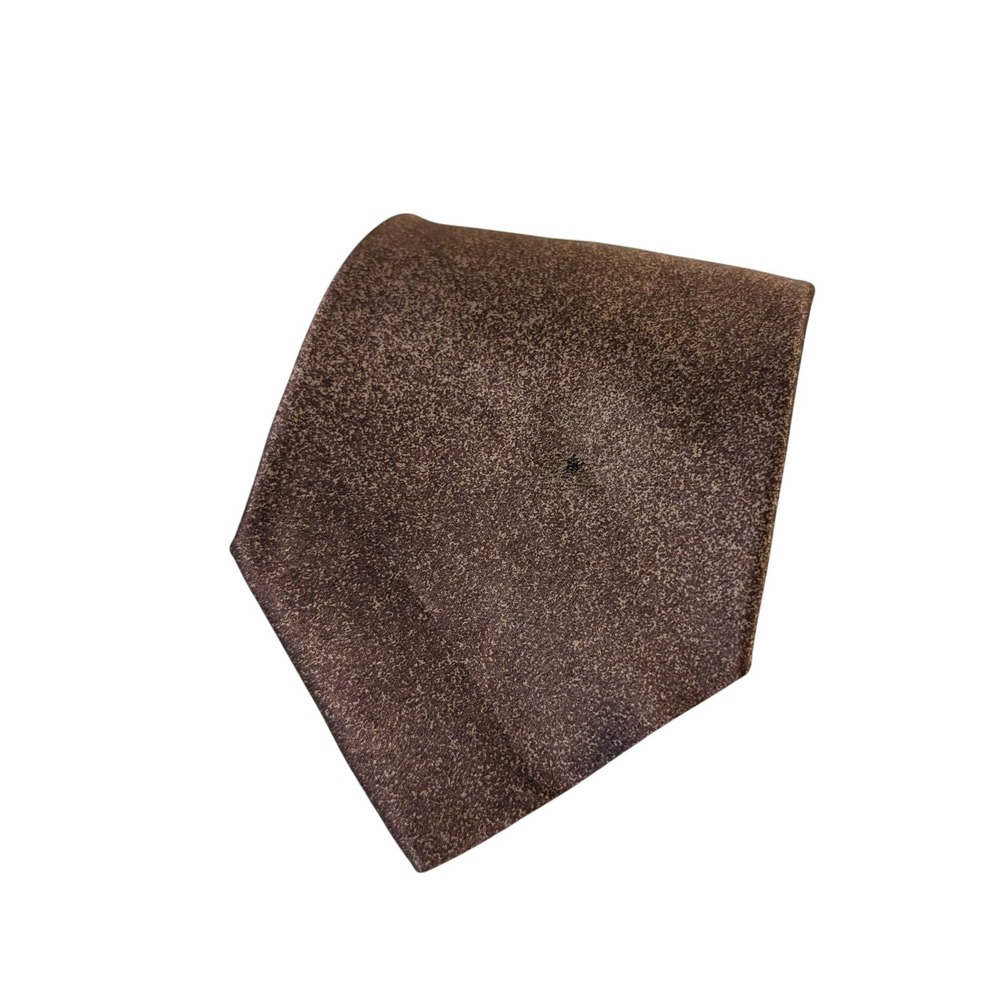 Pierre Balmain Necktie Mens OS Brown Silk Speckled Made in Italy Hand Made